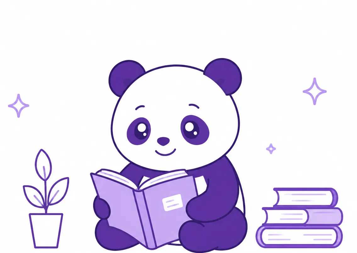 Panda reading